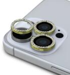 GUESS Fixed Glitter védőüveg iPhone 16 Pro/16 Pro Max Lencsére Arany üvegfólia