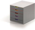DURABLE Irattároló, műanyag, 5 fiókos, DURABLE VARICOLOR® 5 , szürke (DB760527) - iroda24