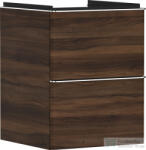 Hansgrohe XELU Q 48x49, 5 cm-es 2 fiókos fali szekrény króm fogantyúval, sötét dió 54022000 (54022000)