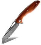 HARAHU GO-35057 Outdoor damaszk összecsukható kés - Barna KP35057