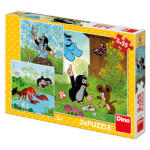 Dino Puzzle Aluniță și chiloți 3x55 piese Puzzle