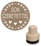 Flornatura Pecsételő, kerek, 3 cm - Foam bélyegző - Sok szeretettel
