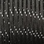  Paracord 550, méterben, 4 mm - fényvisszaverő - fekete