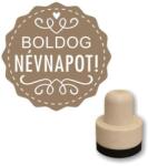 Flornatura Pecsételő, kerek, 3 cm - Foam bélyegző - Boldog névnapot!