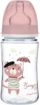 Canpol babies Biberon roz anticolici cu gat larg PP Bonjour Paris, 240ml, Canpol babies