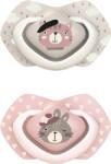 Canpol babies Suzeta roz din silicon 6-18 luni Bonjour Paris, 2 bucati, Canpol babies