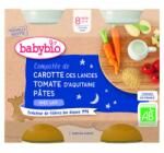 BabyBio Piure de morcovi cu rosii si paste, 2 x 200g, BabyBio