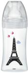 Dodie Biberon din sticla cu functie senzoriala si tetina plata anti-colici 0-6 luni Debit 2 Paris, 270ml, Dodie