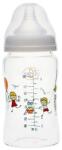 Minut Biberon din sticla borosilicat cu gat larg 0 luni+ Baby, 180ml, Minut