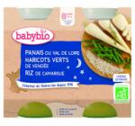 BabyBio Piure de pastranac, fasole verde si orez Bio, 2 x 200g, BabyBio