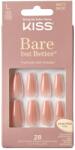 Kiss Unghii false Bare but Better Nude Glow Long Coffin, 28 de bucati, Kiss