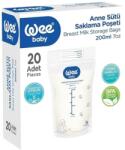 Wee Baby Pungi pentru stocarea laptelui, 200ml x 20 bucati, Wee Baby
