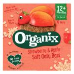 Organix Batoane Bio din ovaz integral cu capsuni si mere +12 luni, 6x23g, Organix
