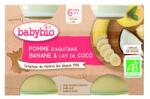 BabyBio Desert din mere, banane si cocos, 2 x 130g, BabyBio