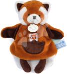 Doudou Panda de pluș pentru teatru de păpuși Red Panda Hand Puppet Unicef Collection Doudou et Compagnie în ambalaj cadou roșie 25 cm de la 0 luni (DC3988)