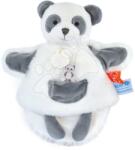 Doudou Panda de pluș pentru teatru de păpuși Panda Hand Puppet Unicef Collection Doudou et Compagnie în ambalaj cadou albă 25 cm de la 0 luni (DC3990)