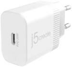 j5create Incarcator de retea Incarcator de retea 20W PD USB-C EU/ Alb (JUP1420-EN)