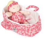 Doudou Păpușă în coș Marylou Poupon Couffin Jolijou roz din material textil 20 cm (JJ6008) Papusa