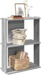 vidaXL 3 szintes szürke sonoma színű szerelt fa könyvespolc 60x30x80cm (860261)