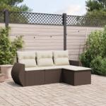 vidaXL 4 részes barna polyrattan kerti ülőgarnitúra párnákkal (3253610)