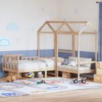 vidaXL tömör fenyőfa kanapéágy és pad tetővel 90 x 200 cm (3282272)