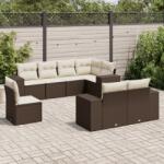 vidaXL 8 részes barna polyrattan kerti ülőgarnitúra párnákkal (3222842)