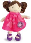 Doudou Rongybaba Lollipop Pretty Jolijou 28 cm barna hajjal rózsaszín ruhában 0 hó-tól (DC3133)