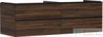 Hansgrohe XELU Q 156x57 cm-es 4 fiókos fali szekrény mosdópulthoz, matt fekete fogantyúval, sötét dió 54093670 (54093670)