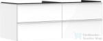 Hansgrohe XELU Q 136x57 cm-es 4 fiókos fali szekrény mosdópulthoz, matt fehér fogantyúval, fényes fehér 54086700 (54086700)