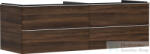 Hansgrohe XELU Q 156x57 cm-es 4 fiókos fali szekrény mosdópulthoz, króm fogantyúval, sötét dió 54093000 (54093000)