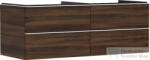 Hansgrohe XELU Q 136x57 cm-es 4 fiókos fali szekrény mosdópulthoz, matt fehér fogantyúval, sötét dió 54089700 (54089700)