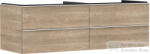 Hansgrohe XELU Q 156x57 cm-es 4 fiókos fali szekrény mosdópulthoz, matt fehér fogantyúval, természetes tölgy 54092700 (54092700)