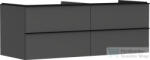 Hansgrohe XELU Q 136x57 cm-es 4 fiókos fali szekrény mosdópulthoz, matt fekete fogantyúval, matt gyémántszürke 54087670 (54087670)