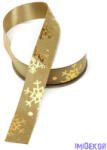  Bársony borítású hópelyhes szatén szalag 25mm x 9, 144m - Drapp