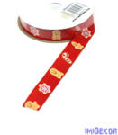  Mézike mintás karácsonyi ripsz szalag 15mm x 9, 144m
