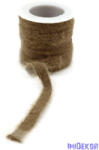  Bolyhos textil szalag 10mm x 4, 11m - Közép barna
