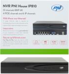 PNI NVR POE PNI House IP810 cu 10 canale 4K 8MP, 4 canale POE si 6 canale IP functii AI (PNI-IP810)