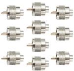 PNI Set cu 10 bucati mufa PNI PL259 short pentru cablu RG58 cu pin central aurit 6 mm (PNI-PL-6-GP-10)