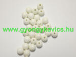  Fényes Fehér Porcelán Gyöngy 6mm