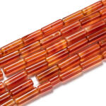  Vörös Karneol Achát Ásványgyöngy Oszlop Henger 11-14x4-5mm