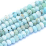  Fazettált Larimar Larimár Korong Ásványgyöngy Gyöngyfüzér 4x2-3mm