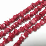  Vörös (Piros) Jade Ásványtörmelék Splitter Gyöngyfüzér 7-10x8-12mm