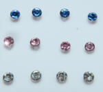  Rózsaszín Strasszos Antiallergén Fülbevaló 4, 5mm