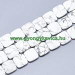  Fazettált Howlit Lapos Kocka Ásványgyöngy Gyöngyfüzér 12x12x5mm