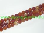  Matt Vörös Achát Ásványgyöngy Gyöngyfüzér 10mm