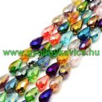  Fazettált Színes Csepp Üveggyöngy 15x10mm