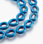  Kék Hematit Ovális Gyűrű Ásványgyöngy 10x8x3mm