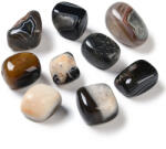  Fekete Fehér Achát Ásvány Marokkő 20-25x12-20mm