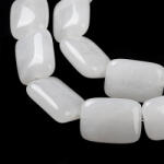  Natúr Fehér Jade Téglalap Ásványgyöngy 14-15x10-11x5-6mm