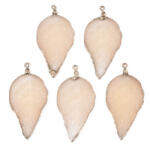  Druzy Műgyanta Falevél Medál 56x27mm